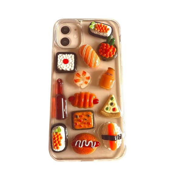 Cute Silicone Food treat Transparent Case For iPhone 11/XR With 3D Colorful Food - Picture 1 of 5